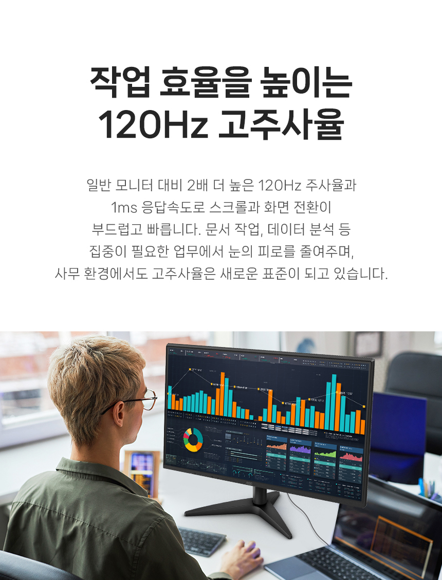 알파스캔 AOC 24B36H3 24인치 4면 보더리스 IPS 120Hz 시력보호 무결점 컴퓨터 듀얼 모니터 24%EC%9D%B8%EC%B9%98 %EC%8B%9C%EB%A0%A5%EB%B3%B4%ED%98%B8 %EB%AA%A8%EB%8B%88%ED%84%B0 24B36H3 120Hz 05