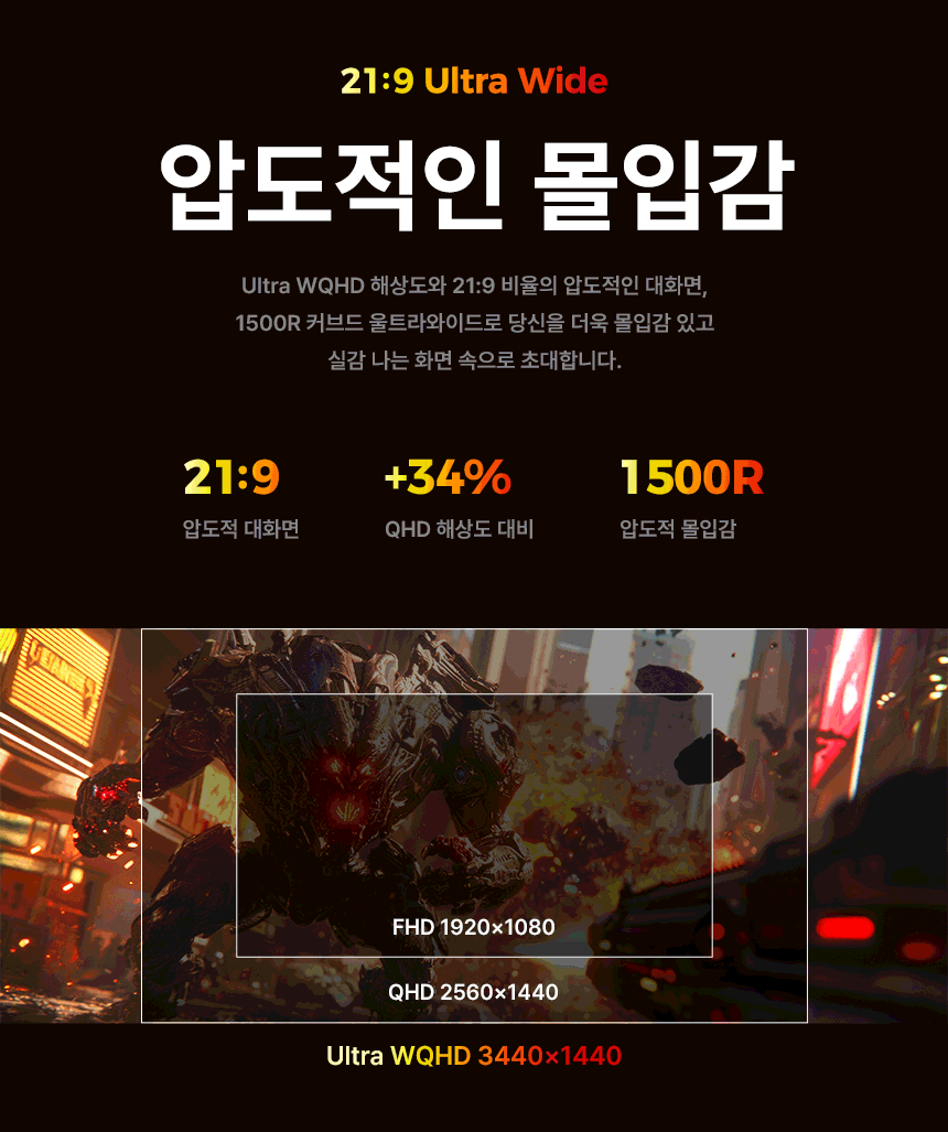 알파스캔 34인치 게이밍 모니터 AOC CU34G4 게이밍 180Hz 울트라와이드 WQHD 프리싱크 AI HDR 400 무결점 모니터 34%EC%9D%B8%EC%B9%98 %EA%B2%8C%EC%9D%B4%EB%B0%8D %EB%AA%A8%EB%8B%88%ED%84%B0 CU34G4 DB 05