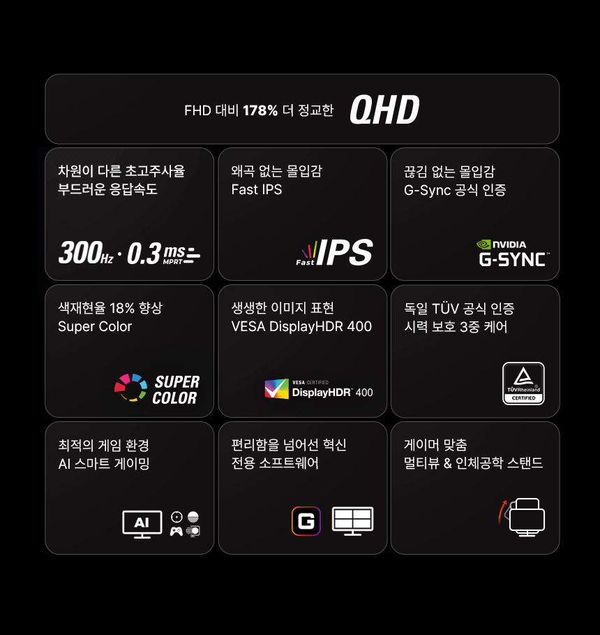 알파스캔 AOC Q27G4S 68.6cm(27인치) FAST IPS QHD 300Hz HDR 400 무결점 게이밍 멀티스탠드 모니터 27%EC%9D%B8%EC%B9%98 %EA%B2%8C%EC%9D%B4%EB%B0%8D %EB%AA%A8%EB%8B%88%ED%84%B0 Q27G4S DB 02