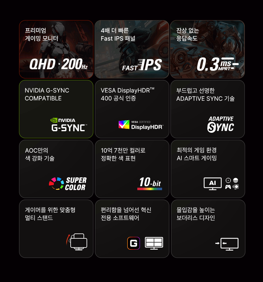 알파스캔 AOC Q27G4/WS 게이밍 200Hz FAST IPS QHD HDR 400 멀티스탠드 무결점 27인치 화이트 모니터 27%EC%9D%B8%EC%B9%98 %EA%B2%8C%EC%9D%B4%EB%B0%8D %EB%AA%A8%EB%8B%88%ED%84%B0 Q27G4 WS DB 02