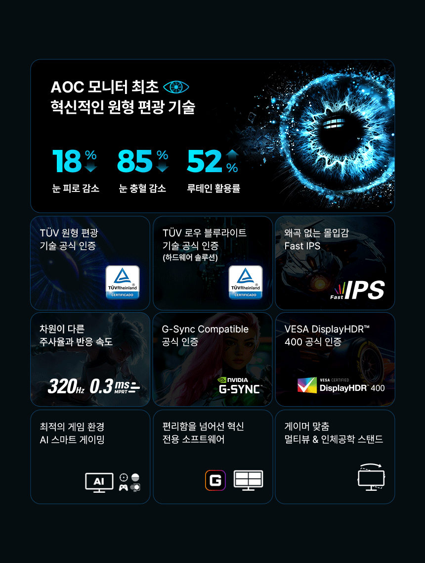 알파스캔 AOC Q27G4SL 게이밍 320Hz QHD Fast IPS 원형편광 AI HDR 400 멀티스탠드 무결점 모니터 27%EC%9D%B8%EC%B9%98 %EA%B2%8C%EC%9D%B4%EB%B0%8D %EB%AA%A8%EB%8B%88%ED%84%B0 Q27G4SL WS DB 02