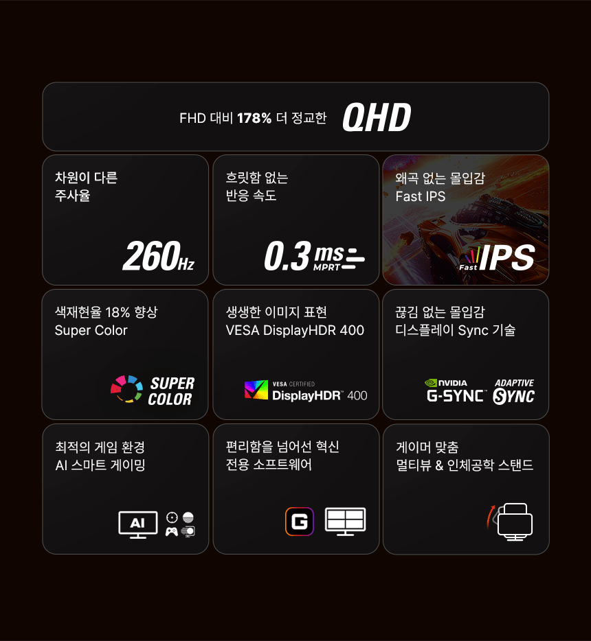 알파스캔 AOC Q27G4Z 게이밍 260Hz QHD FAST IPS 프리싱크 AI HDR 400 멀티스탠드 무결점 27인치 모니터 27%EC%9D%B8%EC%B9%98 %EA%B2%8C%EC%9D%B4%EB%B0%8D %EB%AA%A8%EB%8B%88%ED%84%B0 Q27G4Z DB 02