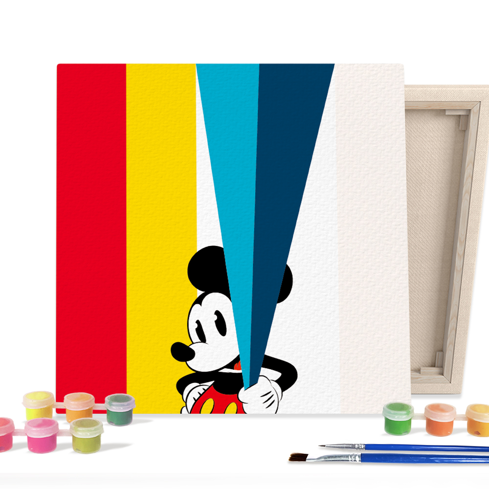 아이러브페인팅 DIY캔버스형 디즈니 그림그리기 25x25cm 색동 미키