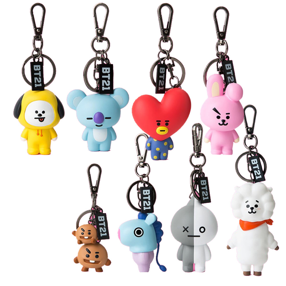 bt21 flat fur keychain