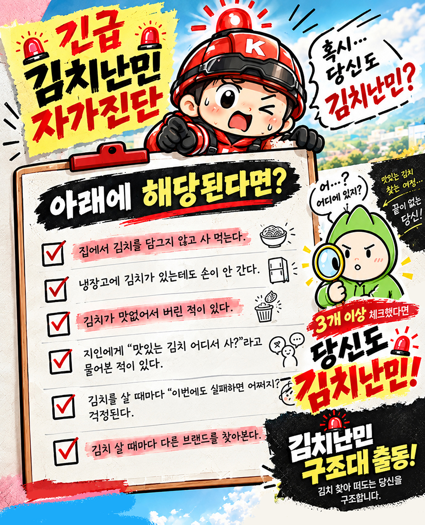 김치난민 구조대 배너