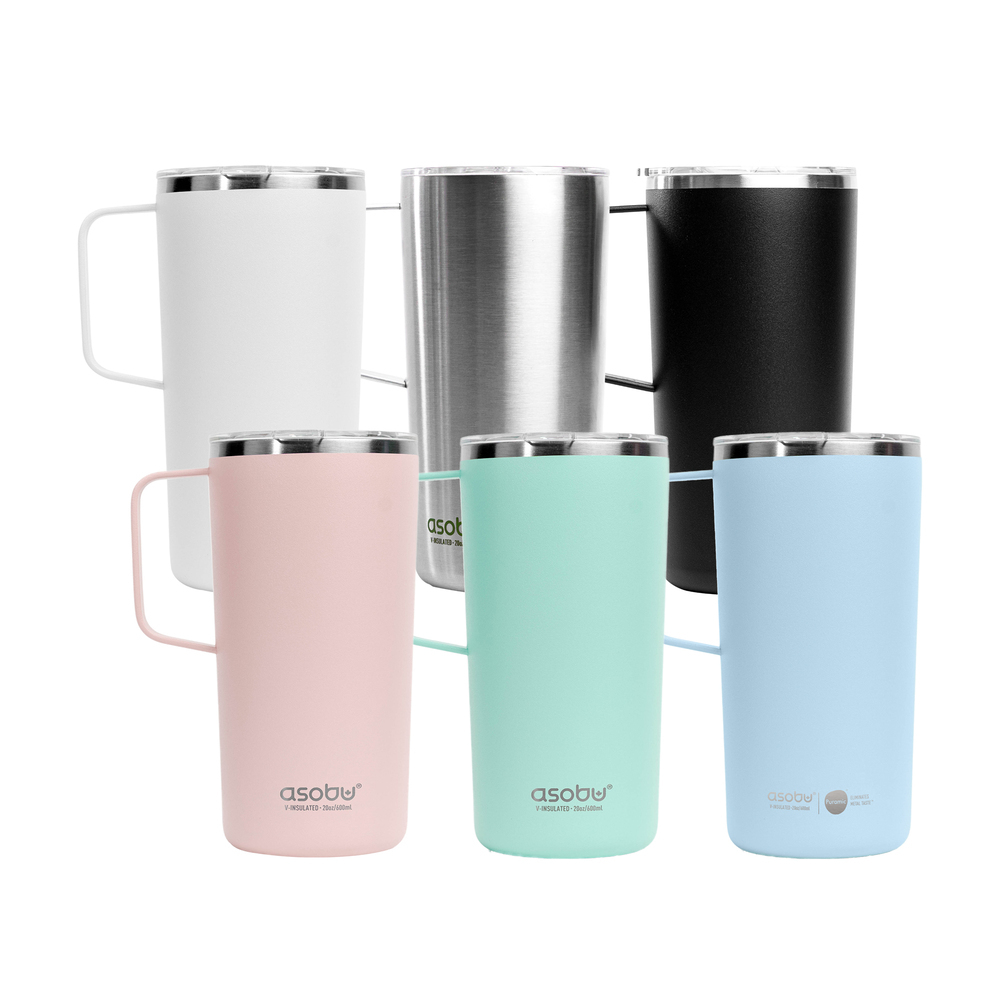 아소부 세라믹 스텐 진공 보온보냉 타워 머그 600ml 외 6종 택1