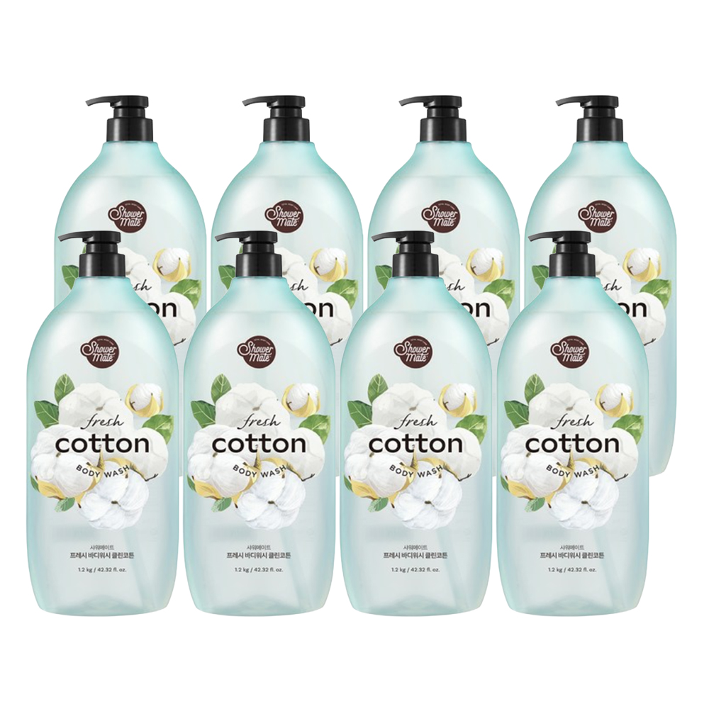 샤워메이트 바디워시 프레시 코튼1.2Kg X 8