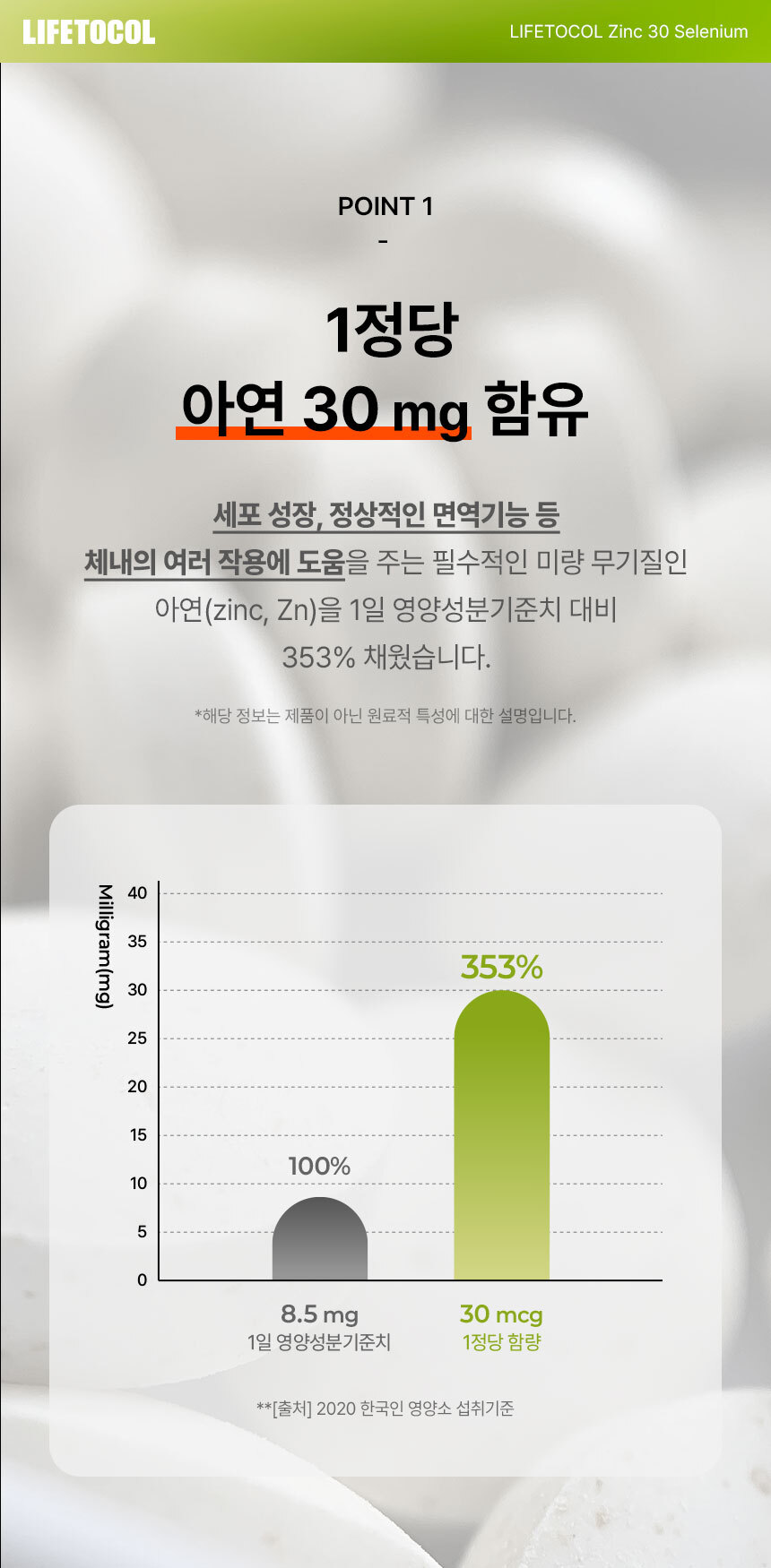 라이프토콜 면역 아연 30 셀레늄 더블실드 100정