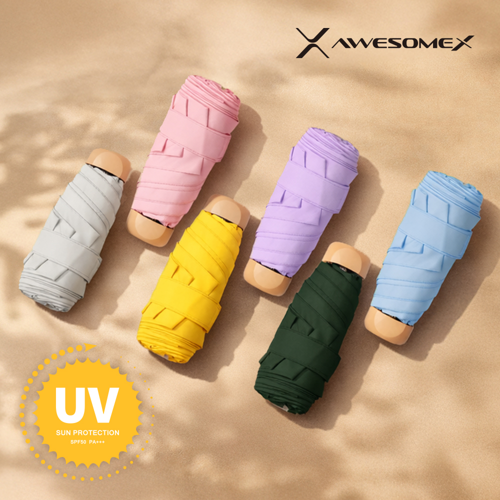 [어썸엑스] UV차단 초경량 5단 암막 파스텔 미니 양우산 (UPF50+) 8종 택1