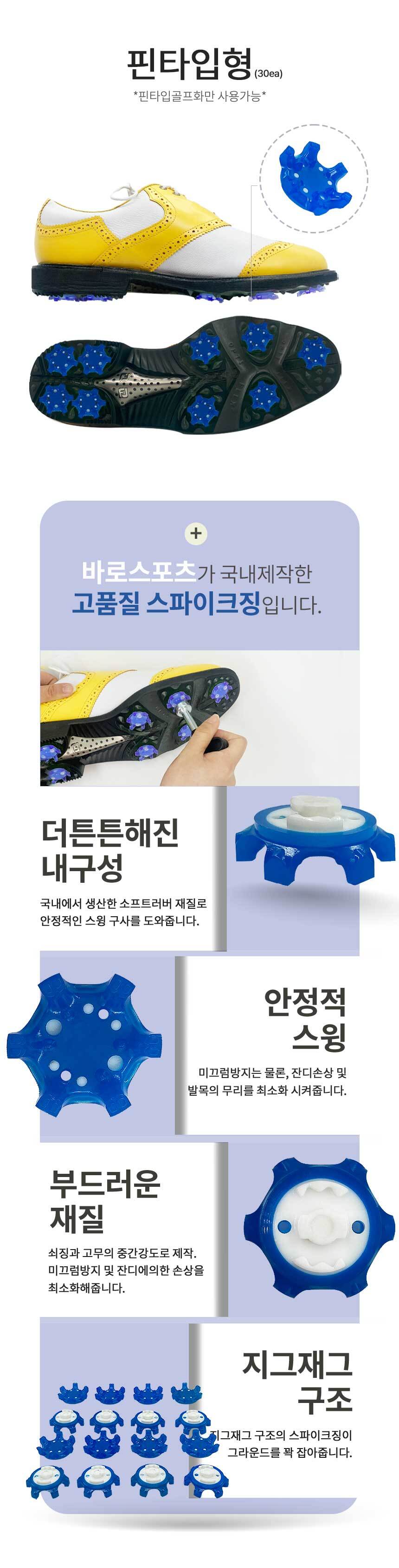 골프화 스파이크징 블루핀타입 30개 1세트 상세 이미지 3