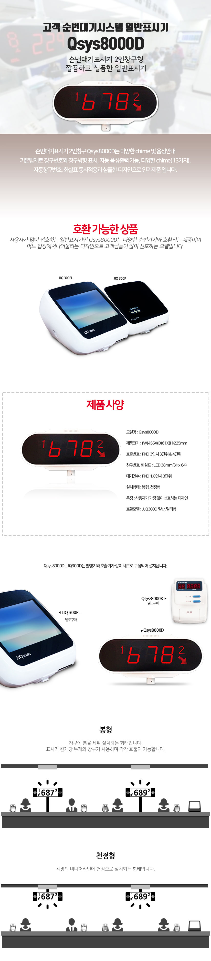 대기표 발권시스템 Qsys8000D(일반표시기)-벨시스