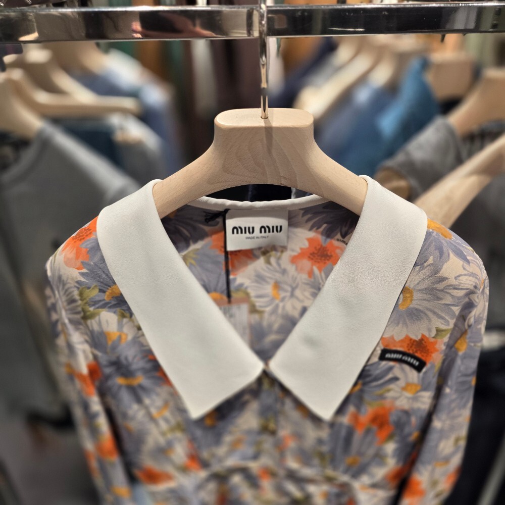 미우미우 플로랄 프린트 실크 미니 원피스 MF5441