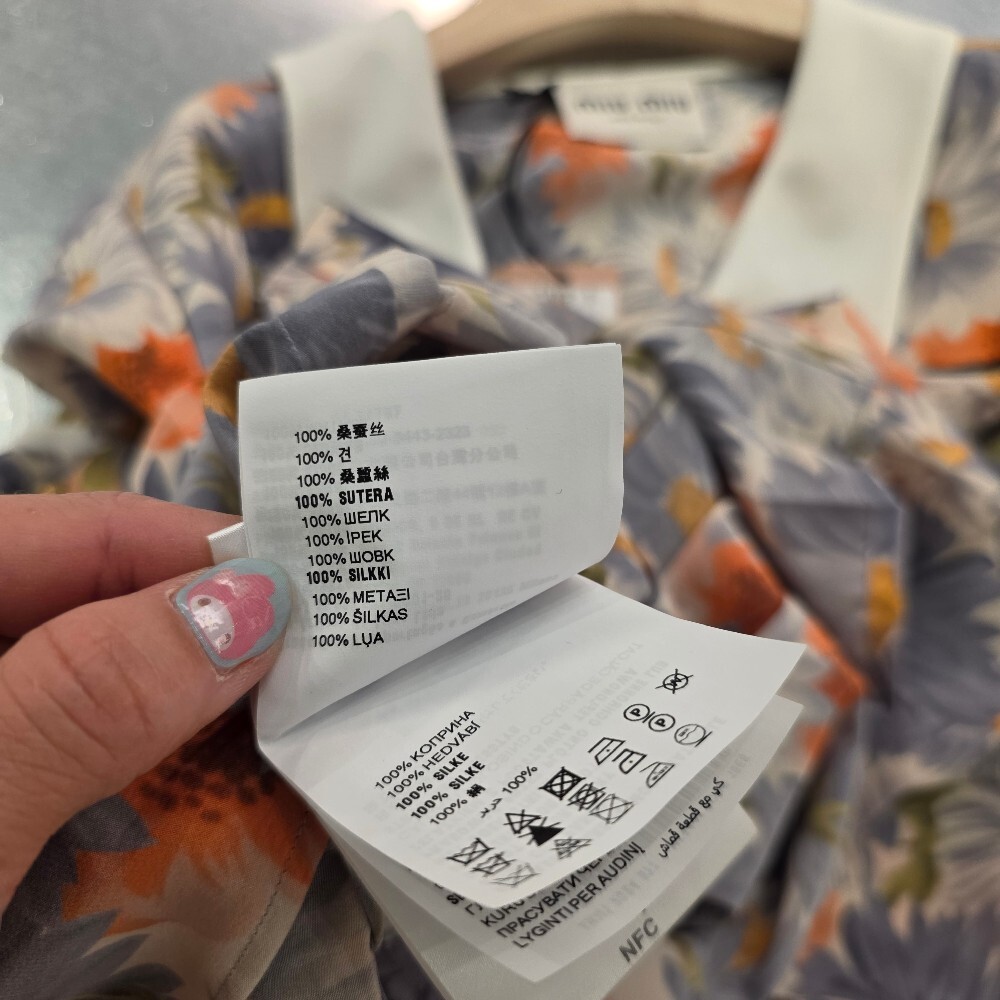 미우미우 플로랄 프린트 실크 미니 원피스 MF5441