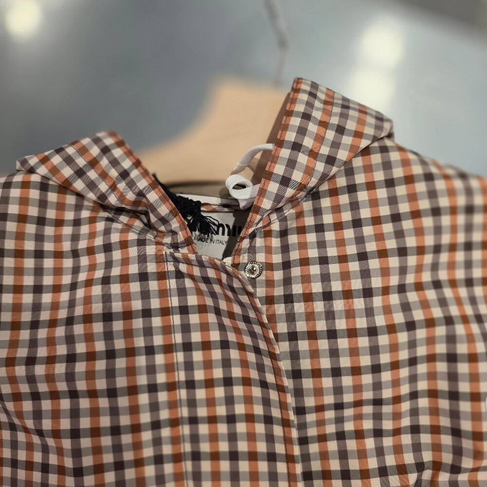 미우미우 체크 리나일론 크롭 여성 자켓 ML1190