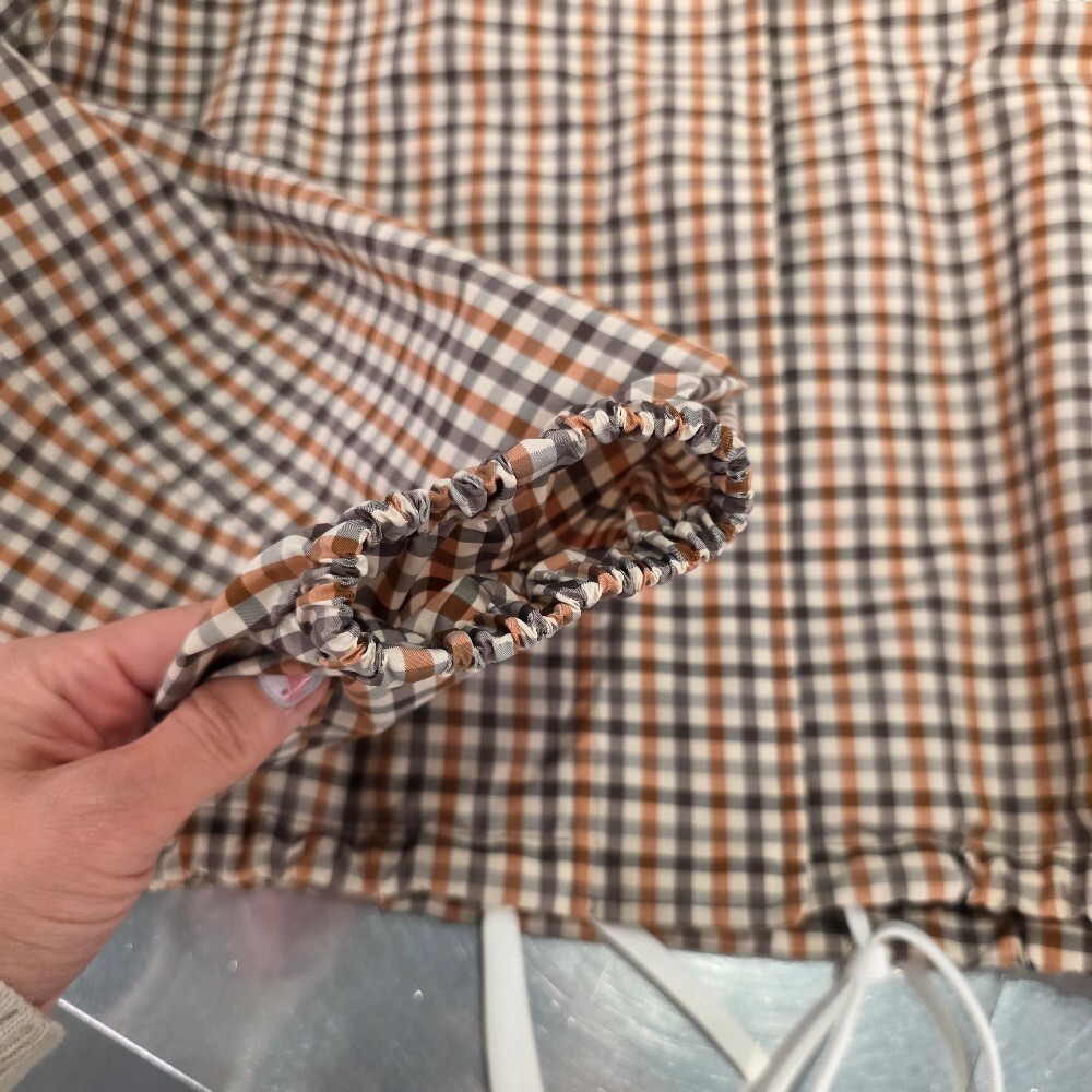 미우미우 체크 리나일론 크롭 여성 자켓 ML1190