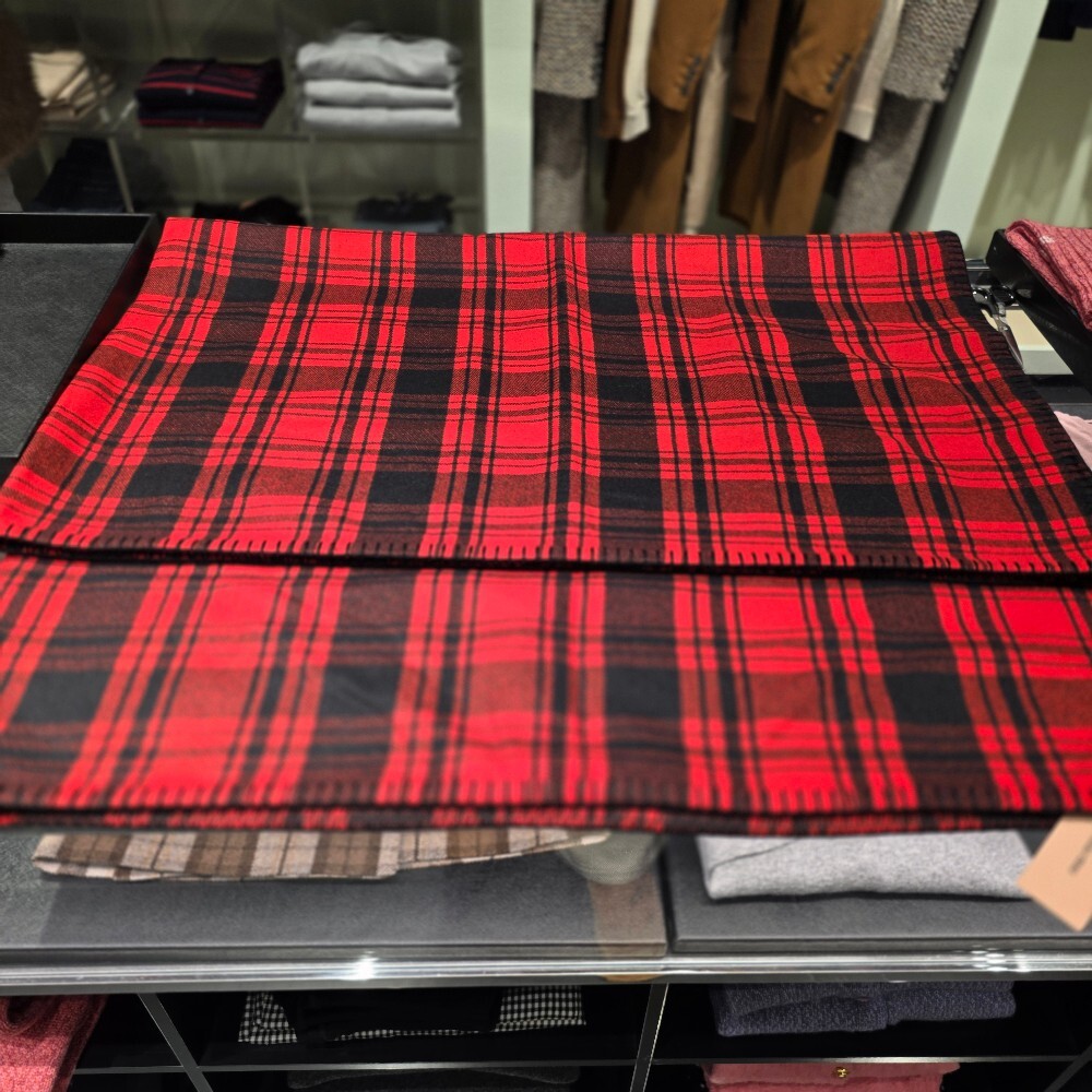 미우미우 마드라스 체크 담요 5RM086