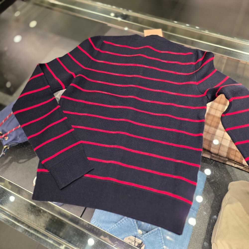 미우미우 스트라이프 울 여성 가디건 MMF895