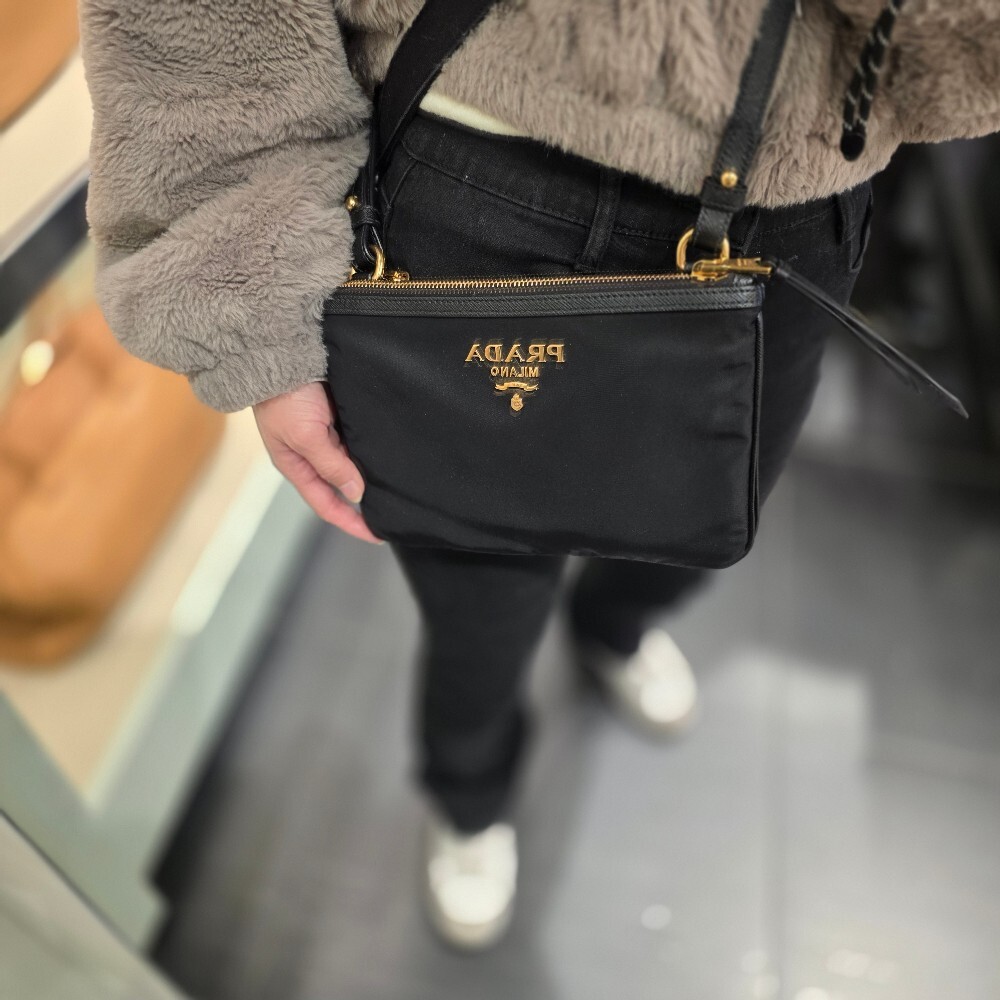 프라다 나일론 더블 지퍼 크로스백 1BH046 ZMY F0002