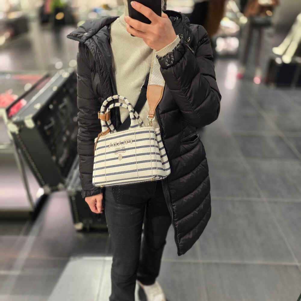 프라다 스트라이프 카나파 미니 토트백 1BA038