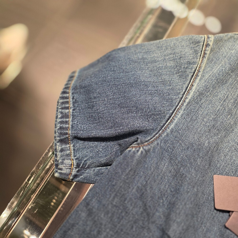 프라다 삼각로고 데님 반팔 셔츠 GEC067