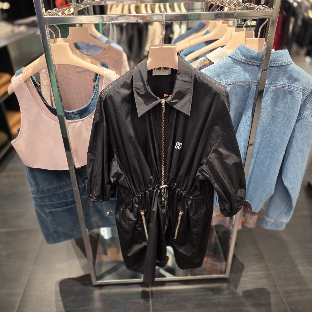 [아울렛] 미우미우 테크니컬 실크 미니 원피스 MF4806