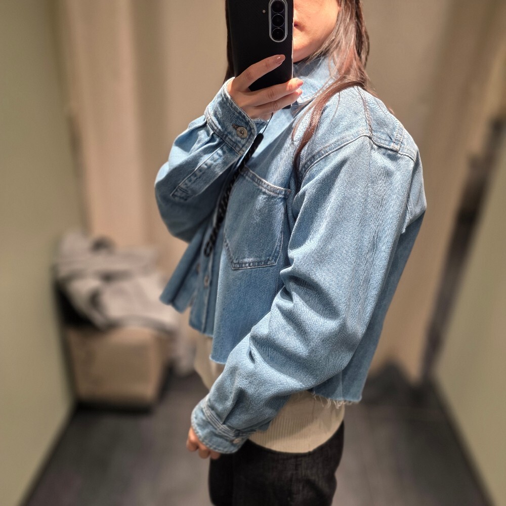 [아울렛] 미우미우 오버사이즈 코튼 데님 셔츠 자켓 GWB188