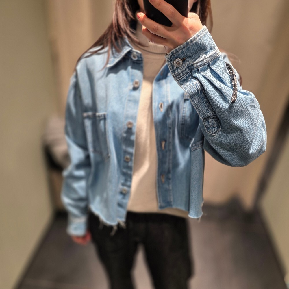 [아울렛] 미우미우 오버사이즈 코튼 데님 셔츠 자켓 GWB188