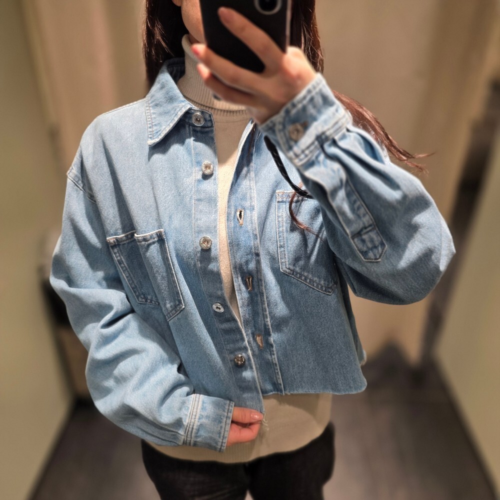 [아울렛] 미우미우 오버사이즈 코튼 데님 셔츠 자켓 GWB188