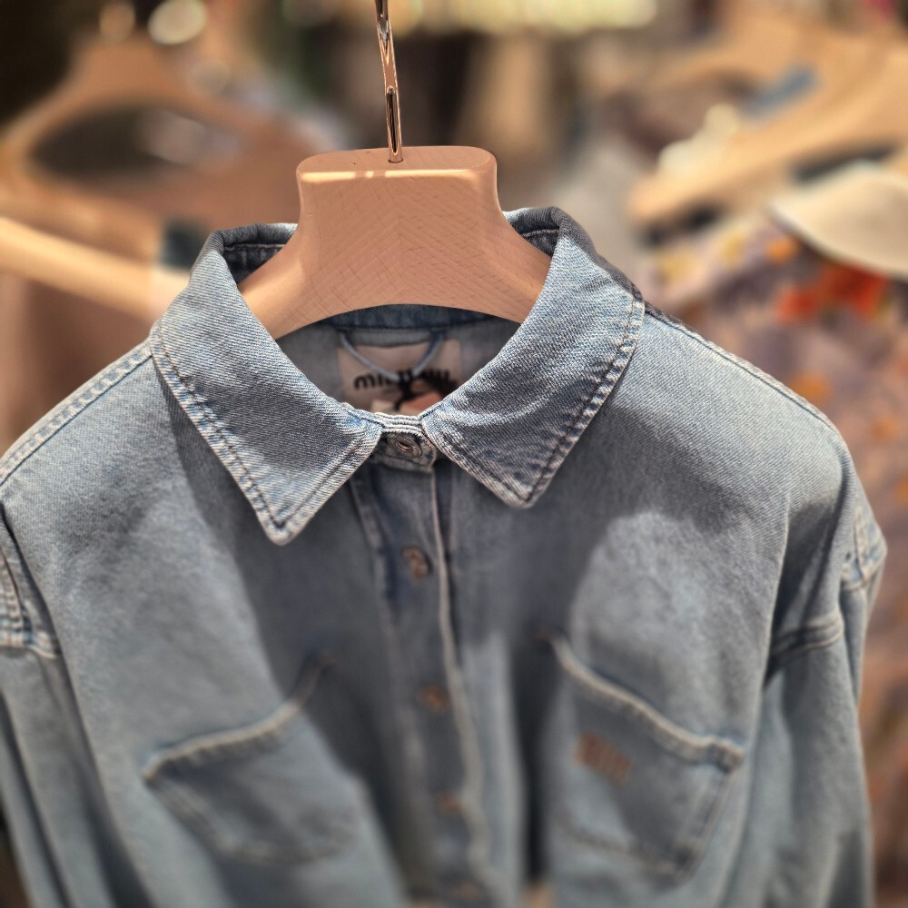 [아울렛] 미우미우 오버사이즈 코튼 데님 셔츠 자켓 GWB188