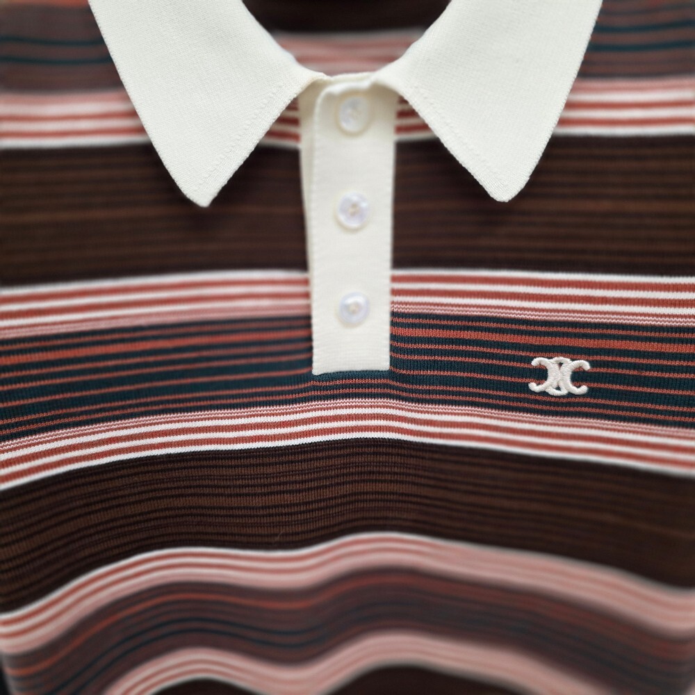 [아울렛] 셀린느 스트라이프 크롭 폴로 티셔츠 2ADSR886Z.BR01