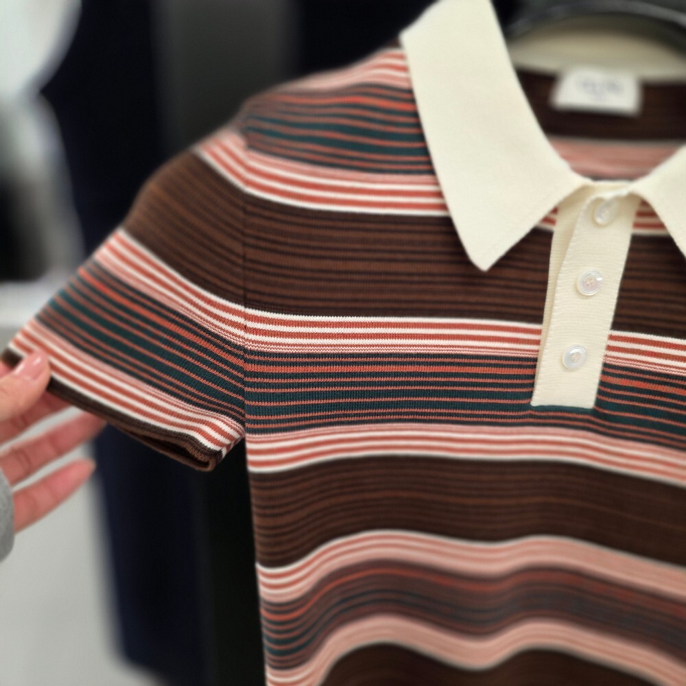 [아울렛] 셀린느 스트라이프 크롭 폴로 티셔츠 2ADSR886Z.BR01