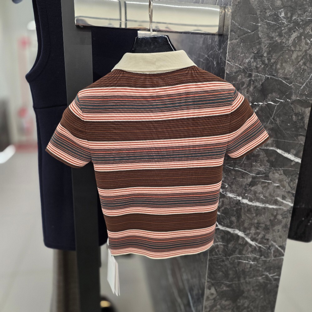 [아울렛] 셀린느 스트라이프 크롭 폴로 티셔츠 2ADSR886Z.BR01