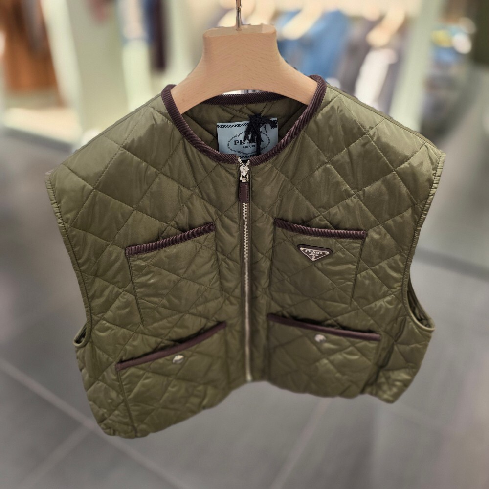 [아울렛] 프라다 리나일론 퀼팅 여성 블루종 조끼 29X167