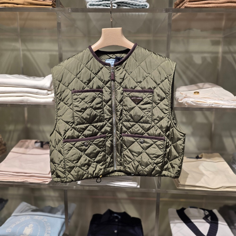 [아울렛] 프라다 리나일론 퀼팅 여성 블루종 조끼 29X167