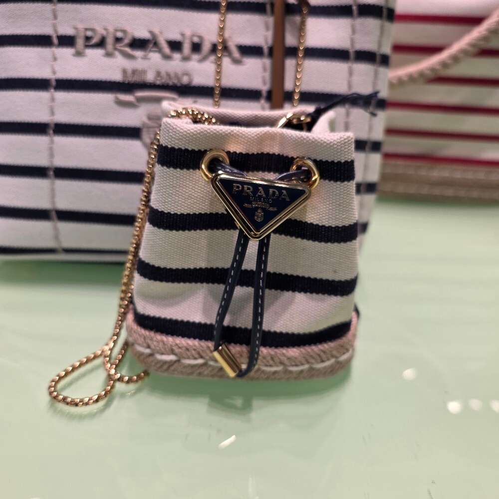 [아울렛] 프라다 스트라이프카나파미니파우치백 1NR16H