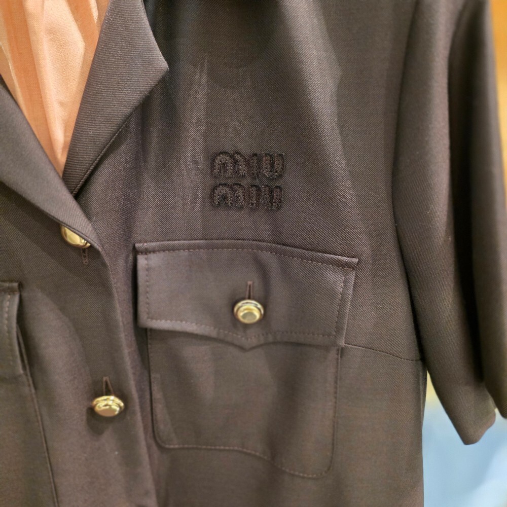 [아울렛] 미우미우 로고 벨트 여성 미니 원피스 MF5711