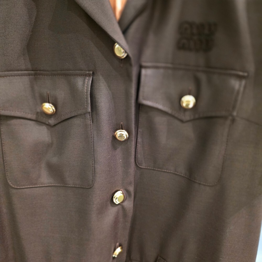 [아울렛] 미우미우 로고 벨트 여성 미니 원피스 MF5711