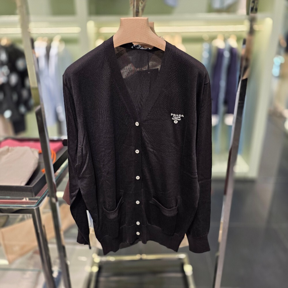 [아울렛] 프라다 실크 여성 가디건 P25M89
