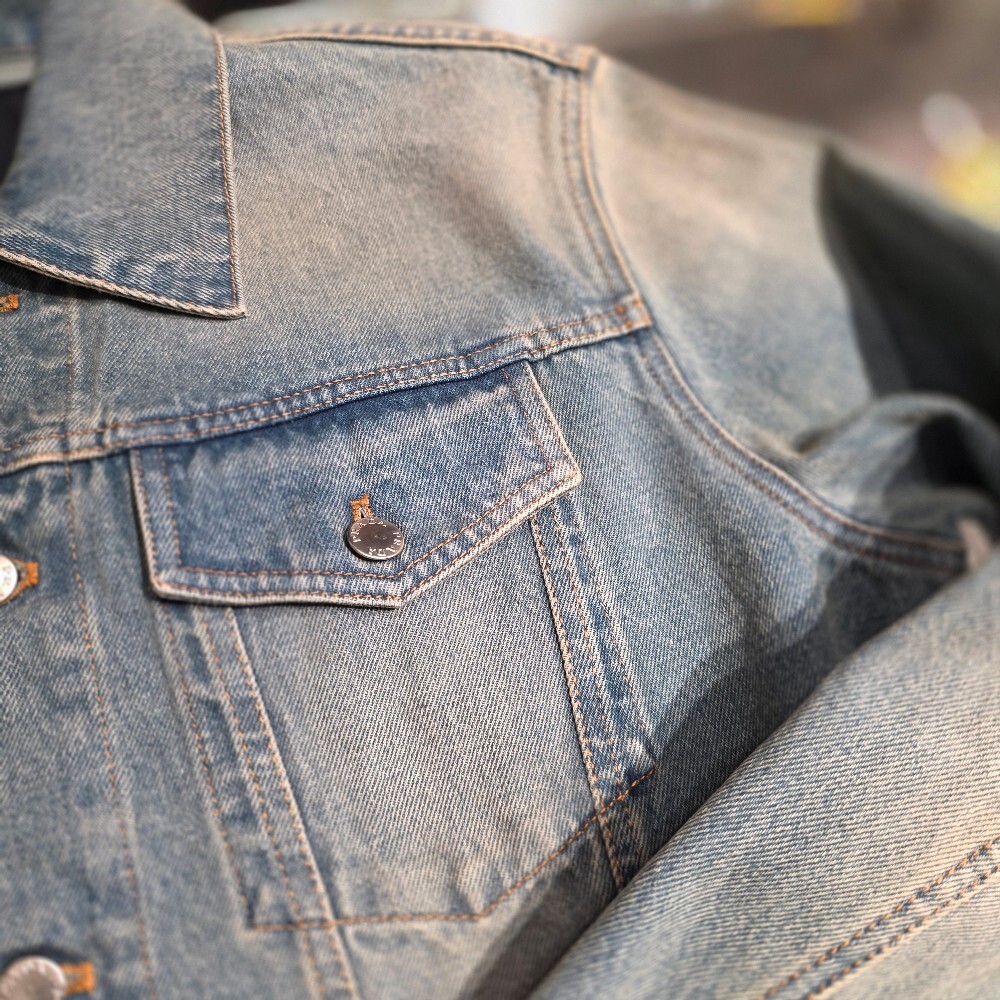 [아울렛] 프라다 삼각로고 남성 데님 자켓 GEB227