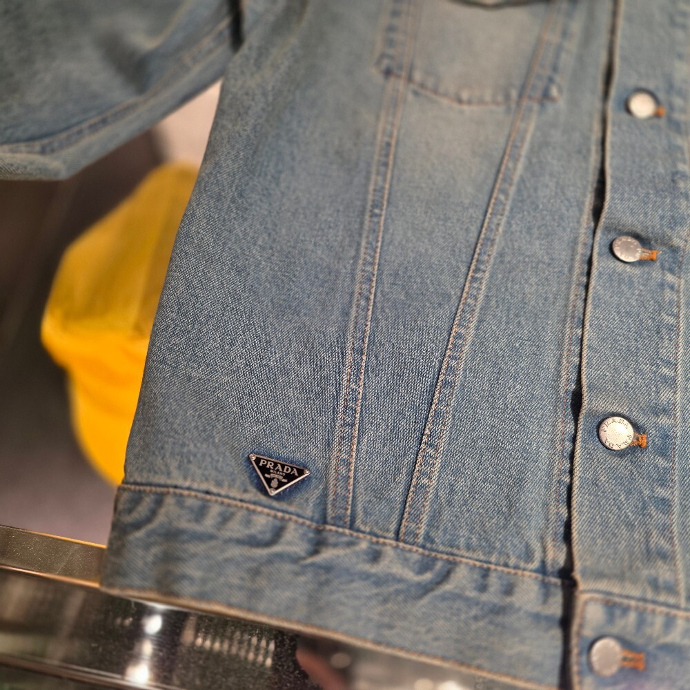 [아울렛] 프라다 삼각로고 남성 데님 자켓 GEB227