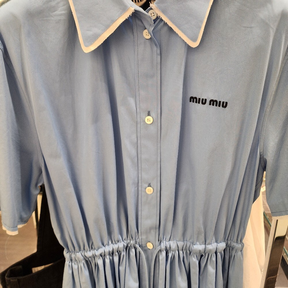 [아울렛] 미우미우 포플린코튼 여성 셔츠 원피스 MF5726