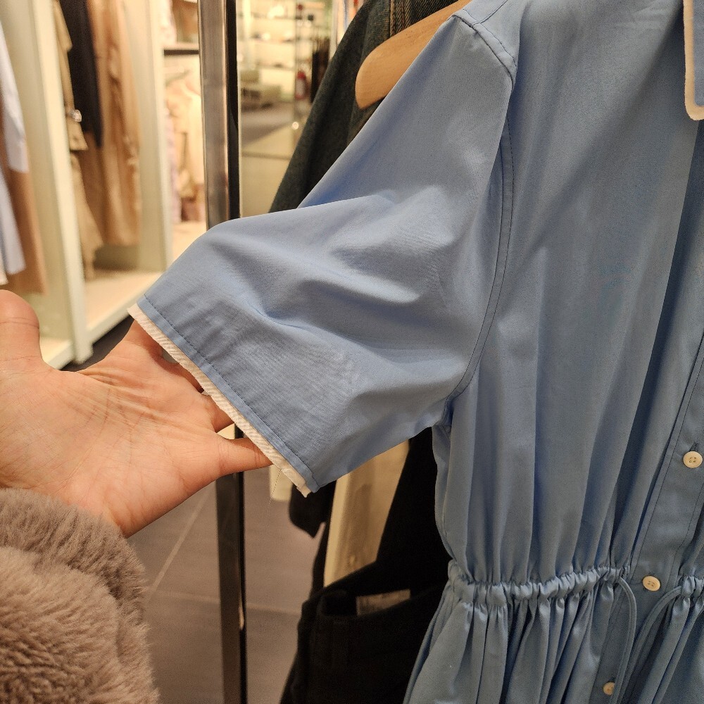 [아울렛] 미우미우 포플린코튼 여성 셔츠 원피스 MF5726