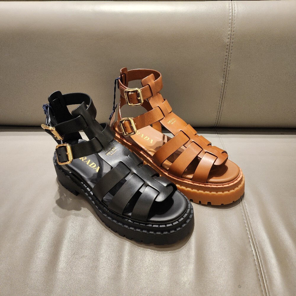 [아울렛] 프라다 글레디에이터 스트랩 여성 샌들 1X924N