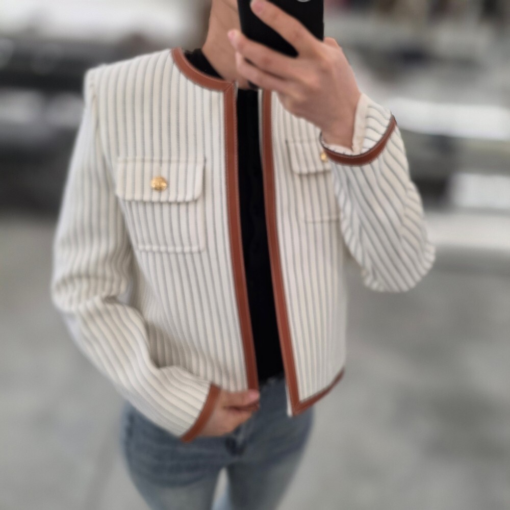 [아울렛] 셀린느 스트라이프 첼시 여성 자켓 2V86S957W.01KC