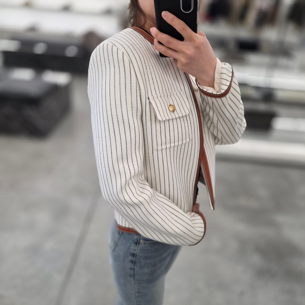 [아울렛] 셀린느 스트라이프 첼시 여성 자켓 2V86S957W.01KC