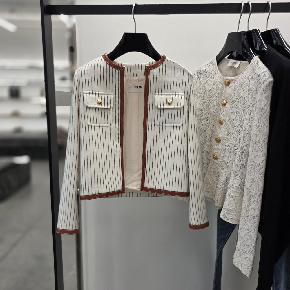 [아울렛] 셀린느 스트라이프 첼시 여성 자켓 2V86S957W.01KC