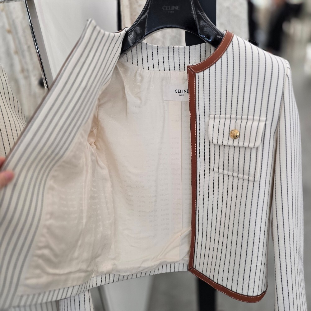 [아울렛] 셀린느 스트라이프 첼시 여성 자켓 2V86S957W.01KC