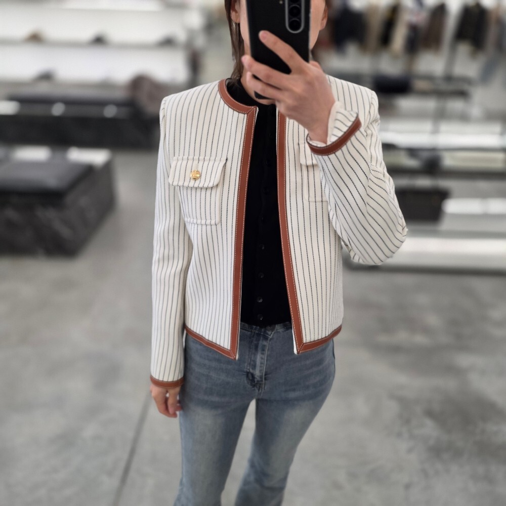 [아울렛] 셀린느 스트라이프 첼시 여성 자켓 2V86S957W.01KC