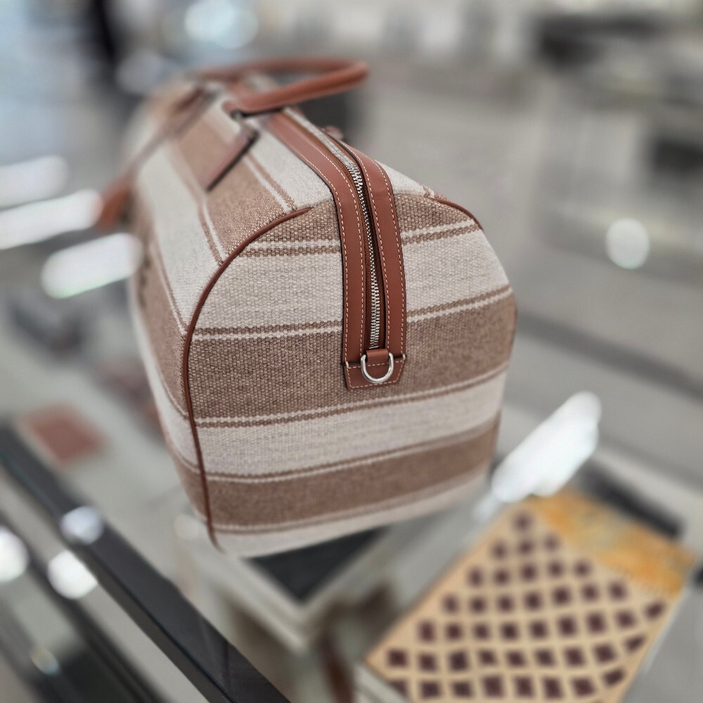 [아울렛] 셀린느 스트라이프 텍스타일 라지 보스톤 여행 가방 191472FRE.02BG