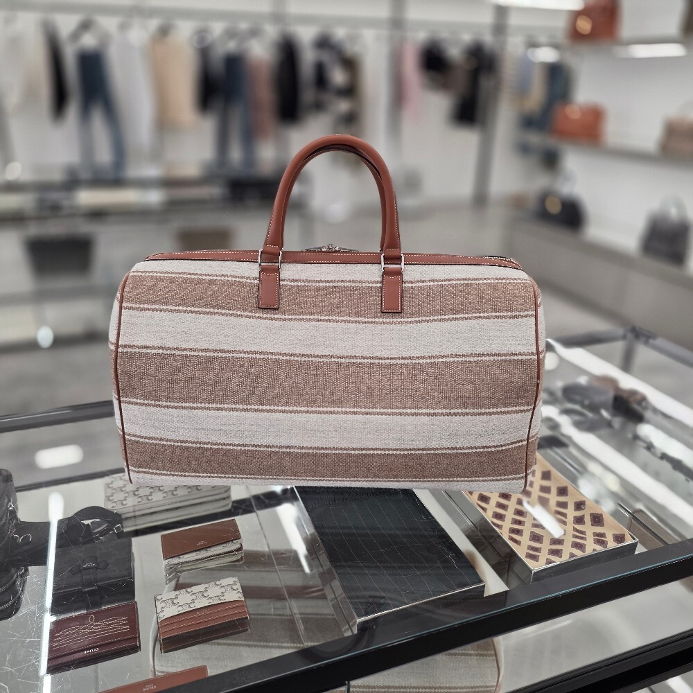 [아울렛] 셀린느 스트라이프 텍스타일 라지 보스톤 여행 가방 191472FRE.02BG